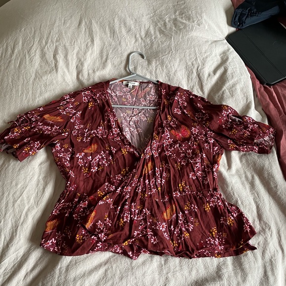 MADEWELL Tie sleeve wrap top EUC - Picture 4 of 10